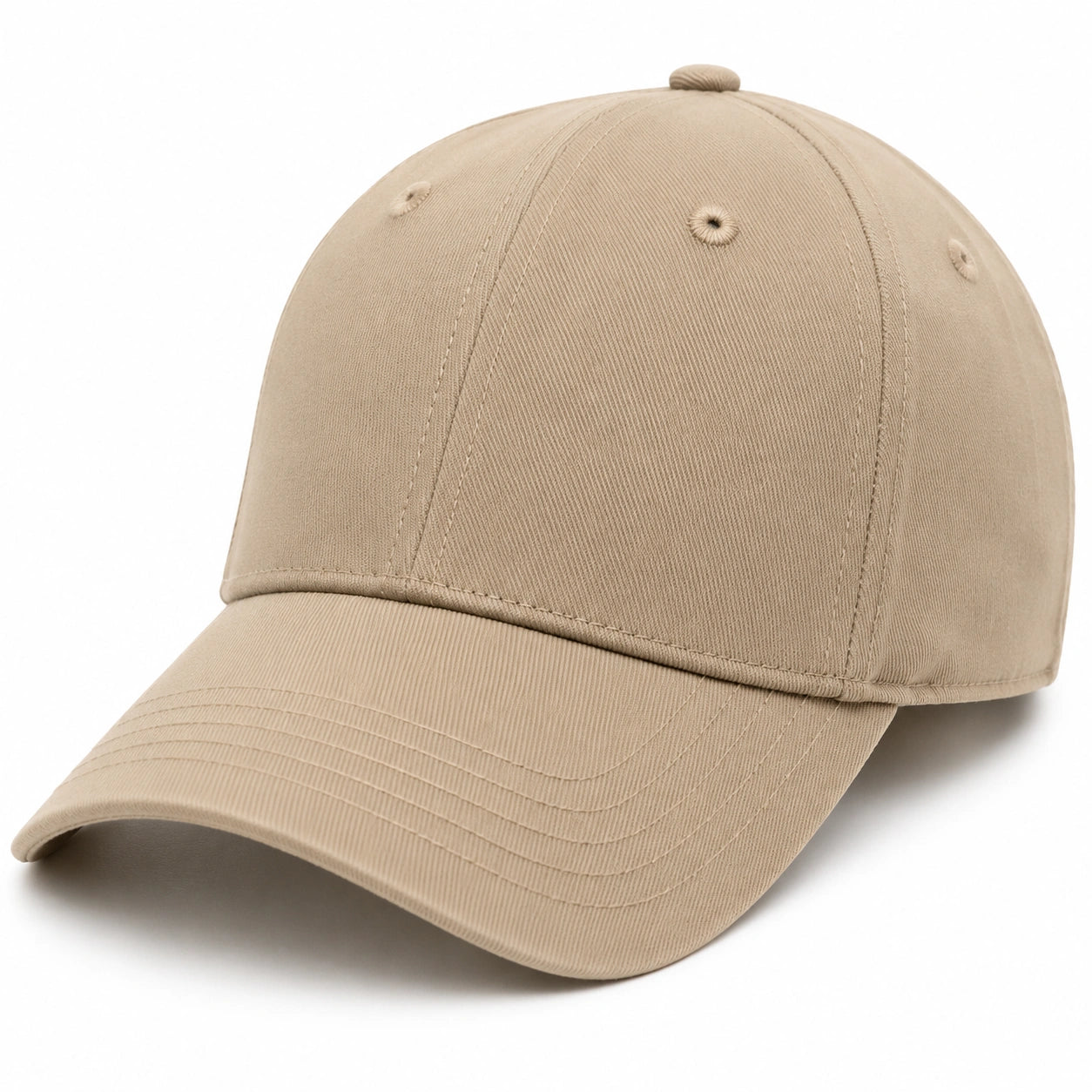 Baseballkappe Einheitsgröße Baumwolle Beige mit gebogenem Schirm für den Alltag