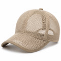 Basecap Einheitsgröße aus Meshgewebe Beige atmungsaktiv mit gebogenem Schirm