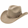Cowboyhut Einheitsgröße Beige in Wildlederoptik - Westernstil mit breiter Krempe