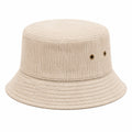 Bucket Hat Einheitsgröße aus Cordstoff Creme mit Krempe
