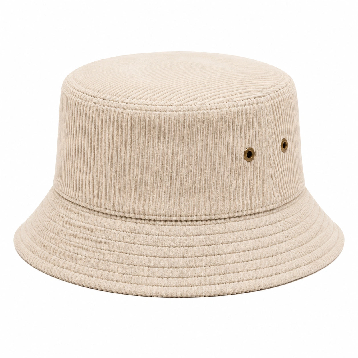 Bucket Hat Einheitsgröße aus Cordstoff Creme mit Krempe