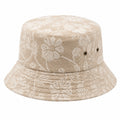 Fischerhut Einheitsgröße Beige aus Textil mit Blumenmuster und Belüftungsösen