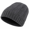 Strickmütze Einheitsgröße Textil Dunkelgrau mit Zopfmuster für Alltag