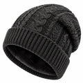Strickmütze Einheitsgröße aus Textilgarn in Anthrazit mit Zopfmuster für den Alltag