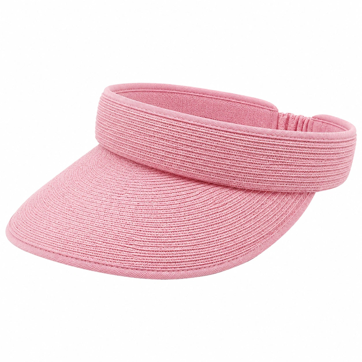 Sonnenvisier Einheitsgröße aus Textilgeflecht Rosa mit elastischem Band